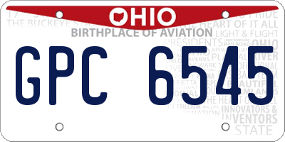 OH license plate GPC6545