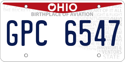OH license plate GPC6547