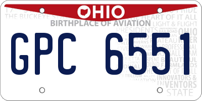 OH license plate GPC6551