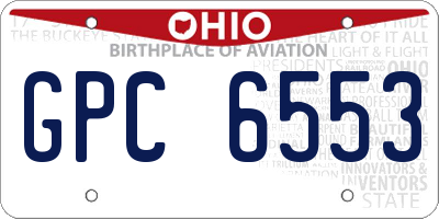 OH license plate GPC6553