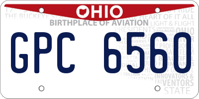 OH license plate GPC6560