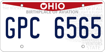 OH license plate GPC6565