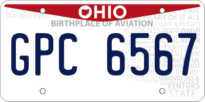 OH license plate GPC6567