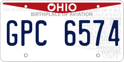 OH license plate GPC6574