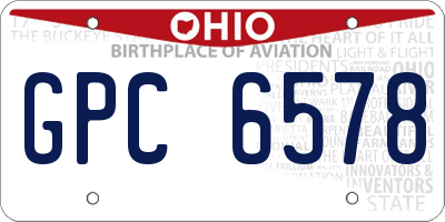 OH license plate GPC6578