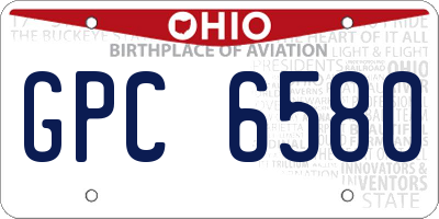 OH license plate GPC6580
