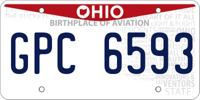 OH license plate GPC6593