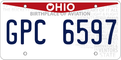 OH license plate GPC6597