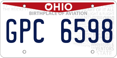 OH license plate GPC6598
