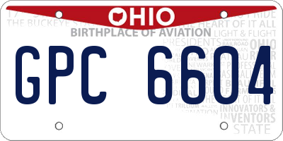 OH license plate GPC6604