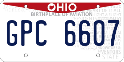 OH license plate GPC6607