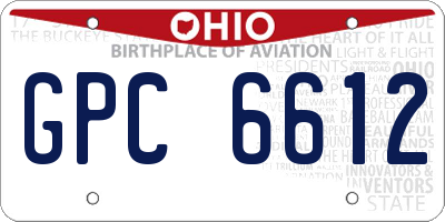 OH license plate GPC6612