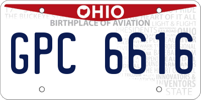 OH license plate GPC6616