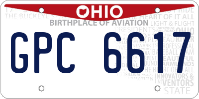 OH license plate GPC6617