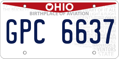 OH license plate GPC6637