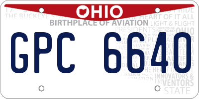 OH license plate GPC6640