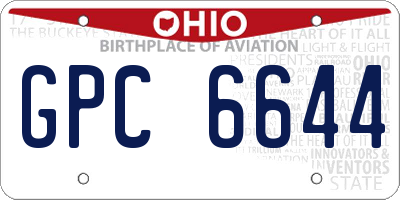 OH license plate GPC6644