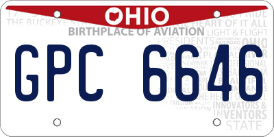 OH license plate GPC6646