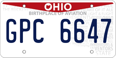 OH license plate GPC6647