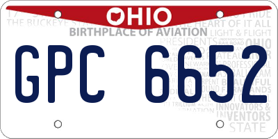 OH license plate GPC6652