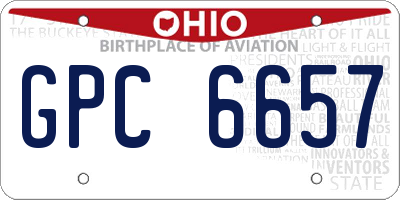 OH license plate GPC6657