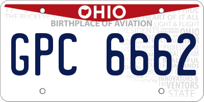 OH license plate GPC6662