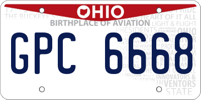 OH license plate GPC6668