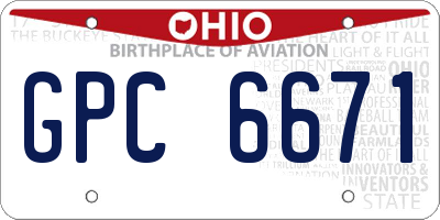 OH license plate GPC6671