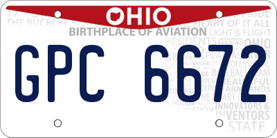 OH license plate GPC6672