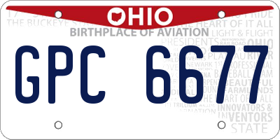 OH license plate GPC6677