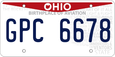 OH license plate GPC6678