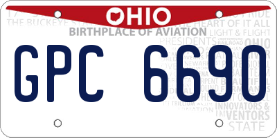 OH license plate GPC6690