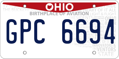 OH license plate GPC6694