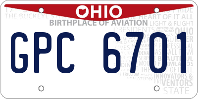 OH license plate GPC6701