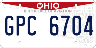 OH license plate GPC6704