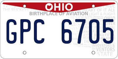 OH license plate GPC6705