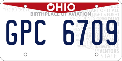 OH license plate GPC6709