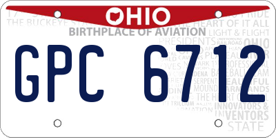 OH license plate GPC6712