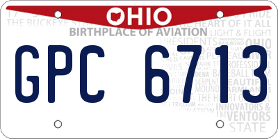 OH license plate GPC6713