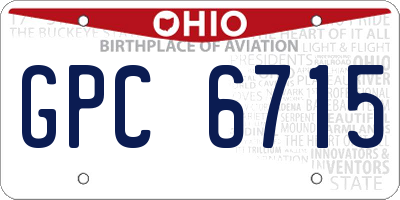 OH license plate GPC6715