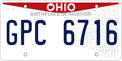 OH license plate GPC6716