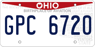 OH license plate GPC6720