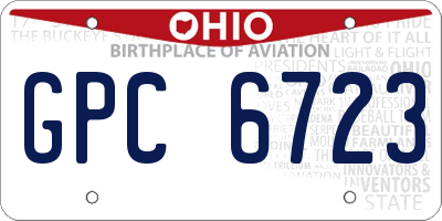 OH license plate GPC6723