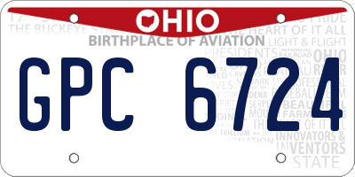 OH license plate GPC6724
