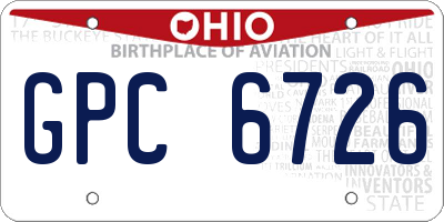 OH license plate GPC6726