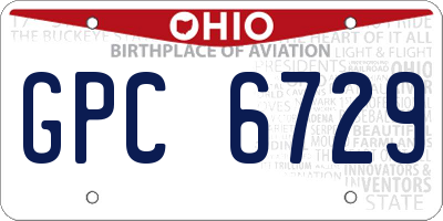 OH license plate GPC6729