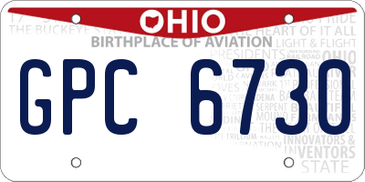OH license plate GPC6730