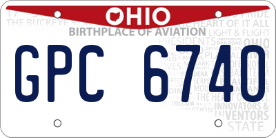 OH license plate GPC6740