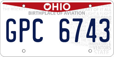 OH license plate GPC6743