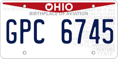 OH license plate GPC6745